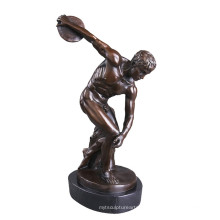Спортивный Латунь Статуя Thtow Игрок, Декор Бронзовая Скульптура Т-299